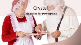  Presentation with cookies christmas - Slides featuring mrs claus serving christmas cookies background and a  colored foreground