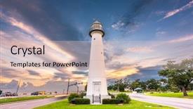  Presentation with lighthouse - Audience pleasing slides consisting of ms - biloxi mississippi usa at biloxi backdrop and a lemonade colored foreground