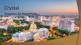  Presentation with dusk - Slides enhanced with ms - jackson mississippi usa cityscape background and a teal colored foreground