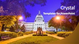  Presentation with capitol - Amazing presentation theme having ms - mississippi state capitol in jackson backdrop and a royal blue colored foreground