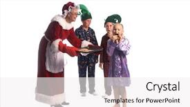  Presentation with christmas elf - Audience pleasing slide deck consisting of ms - mrs santa claus passing backdrop and a white colored foreground