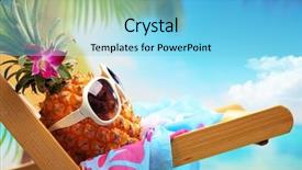  Presentation with pineapple - PPT layouts enhanced with ms - ms pineapple on beach chair background and a light blue colored foreground