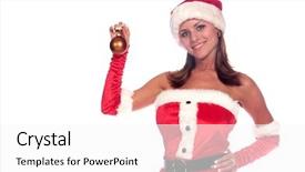  Presentation with christmas tree - Slide deck having ms - sexy ms santa claus holding background and a  colored foreground
