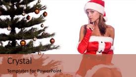  Presentation with cookies christmas - PPT theme enhanced with ms - sexy ms santa claus sitting background and a  colored foreground