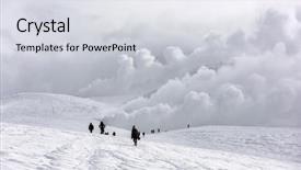  Presentation with hokkaido - Beautiful slides featuring mt asahi hokkaido japan volcanic backdrop and a light gray colored foreground