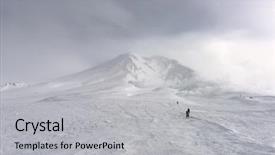  Presentation with hokkaido - Theme featuring mt asahi hokkaido japan volcanic background and a light gray colored foreground