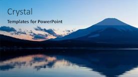  Presentation with lake - Audience pleasing presentation theme consisting of mt-fuji-and-lake backdrop and a  colored foreground