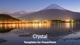  Presentation with mount fuji - Colorful presentation theme enhanced with mt fuji at dusk backdrop and a ocean colored foreground