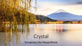  Presentation with japan beautiful landscape mountain fuji - Amazing presentation theme having mt fuji at kawaguchi lake backdrop and a coral colored foreground