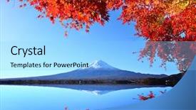  Presentation with japan - Cool new PPT layouts with mt fuji in autumn backdrop and a light blue colored foreground