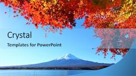  Presentation with japan - Presentation theme consisting of mt fuji in autumn background and a arctic colored foreground