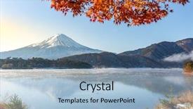  Presentation with mountain lake - PPT layouts consisting of mt fuji in autumn background and a light blue colored foreground