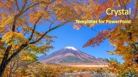  Presentation with japan beautiful landscape mountain fuji - Slides having mt fuji japan from yamanaka background and a tawny brown colored foreground