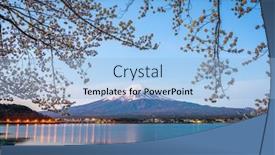  Presentation with japan - Slides featuring mt-fuji-japan-on-lake background and a light blue colored foreground