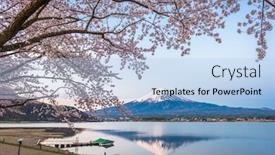  Presentation with japan - Presentation theme enhanced with mt-fuji-japan-on-lake background and a light blue colored foreground