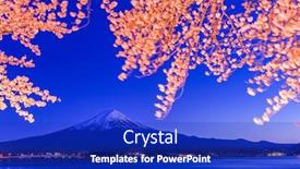  Presentation with japan - Colorful PPT layouts enhanced with mt-fuji-japan-on-lake backdrop and a royal blue colored foreground