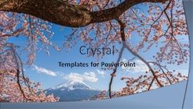  Presentation with japan - Theme consisting of mt-fuji-japan-on-lake background and a teal colored foreground
