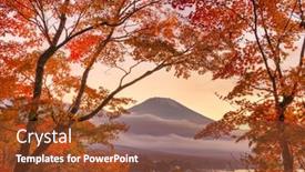  Presentation with fall lake - Cool new slide set with mt-fuji-japan-viewed backdrop and a tawny brown colored foreground