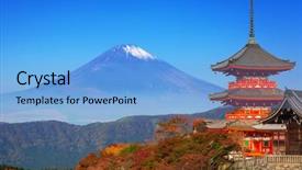  Presentation with mount fuji - Cool new slide set with mt fuji with red pagoda backdrop and a light blue colored foreground