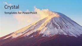  Presentation with mount fuji - Presentation theme consisting of mt fuji background and a light blue colored foreground
