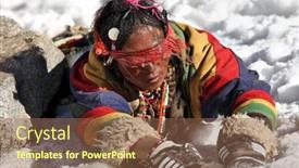  Presentation with tibet - PPT theme having mt-kailash-tibet-china background and a tawny brown colored foreground