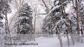  Presentation with hokkaido - Presentation theme enhanced with mt kurodake hokkaido japan wintery hiking trail background and a light gray colored foreground