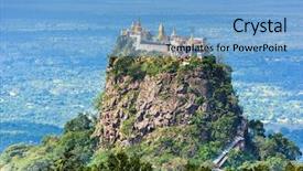  Presentation with math division - PPT theme featuring mt popa mandalay division myanmar background and a light blue colored foreground