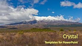  Presentation with volcano - Slide deck featuring ash cross - mt ruapehu volcano tongariro crossing background and a tawny brown colored foreground