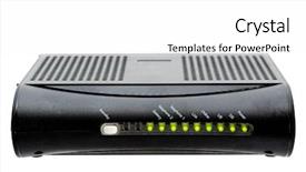  Presentation with cable - Amazing presentation design having mta cable modem - internet backdrop and a white colored foreground