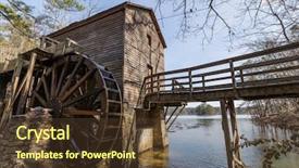  Presentation with scenic - Colorful slide deck enhanced with historic mill at scenic stone mountain park near of atlanta georgia backdrop and a tawny brown colored foreground