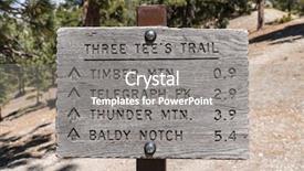  Presentation with wilderness - Slide set enhanced with three tees trail sign near background and a gray colored foreground