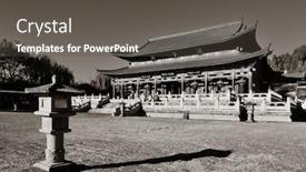  Presentation with building - Presentation design with mu-family-residence-building background and a dark gray colored foreground