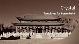  Presentation with building - Slide set consisting of mu-family-residence-building background and a tawny brown colored foreground