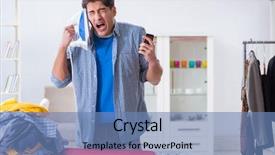  Presentation with clothing - Presentation theme enhanced with much - young man husband doing clothing background and a teal colored foreground