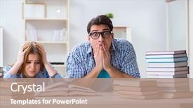  Presentation with university student internship - Audience pleasing PPT theme consisting of much education - pair of students studying backdrop and a  colored foreground