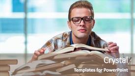  Presentation with high school - PPT theme having much education - young male student preparing background and a coral colored foreground