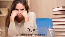  Presentation with university student internship - PPT theme consisting of much education - young student preparing for university background and a coral colored foreground