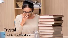  Presentation with university student internship - Beautiful theme featuring much education - young student preparing for university backdrop and a lemonade colored foreground