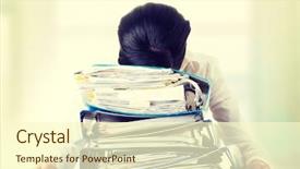  Presentation with sad woman - PPT layouts with much work to do sad background and a cream colored foreground