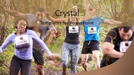  Presentation with endurance - Cool new slide set with mud - competitors running in a forest backdrop and a coral colored foreground