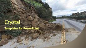  Presentation with los angeles - Theme with mud - landslide rocks blocking santa susana background and a tawny brown colored foreground