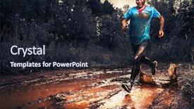  Presentation with athlete - Beautiful slide set featuring mud - man athlete running backdrop and a wine colored foreground