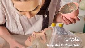  Presentation with traditional medicine medicine - Presentation theme consisting of mud facial mask of woman background and a coral colored foreground