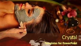  Presentation with aromatherapy salon - Presentation consisting of mud-facial-mask-of-woman background and a tawny brown colored foreground
