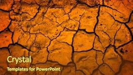  Presentation with climate change - Cool new PPT theme with mud in desert parched earth backdrop and a tawny brown colored foreground