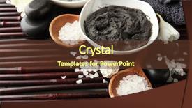  Presentation with kaolinite clay - Slides with mud mask - composition with cosmetic clay background and a tawny brown colored foreground