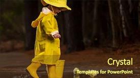  Presentation with rain water - Slide set consisting of mud splash - small child plays background and a tawny brown colored foreground