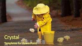  Presentation with rain water - Slide set enhanced with mud splash - small child plays background and a tawny brown colored foreground