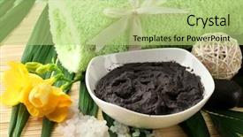  Presentation with cosmetic - Amazing slide deck having mud therapy - composition with cosmetic clay backdrop and a mint green colored foreground