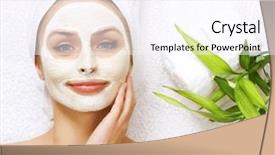  Presentation with valentines day spa - PPT theme with mud therapy - spa facial mask dayspa concept background and a sky blue colored foreground